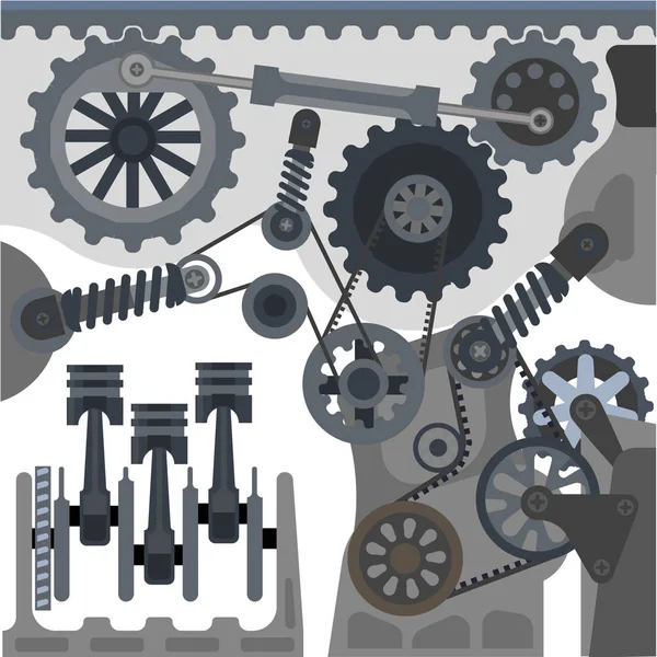 Mechanismus des Automotors — Stockvektor