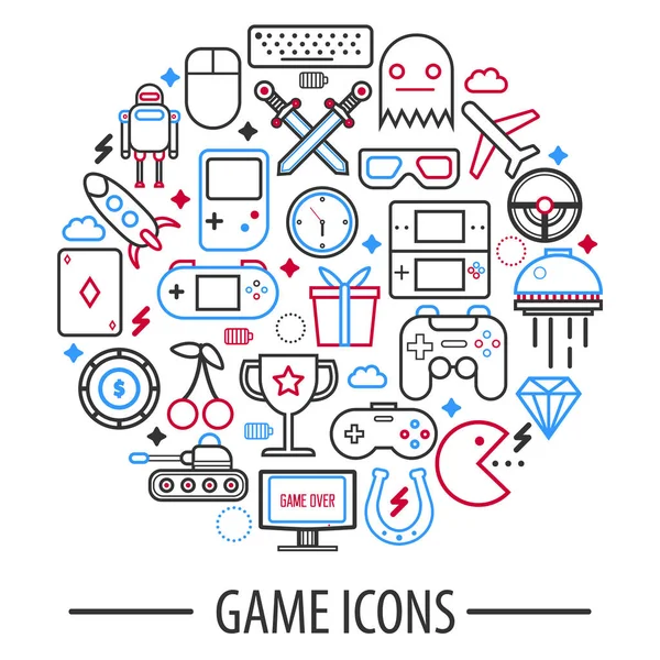 Computer game icons — Stock Vector