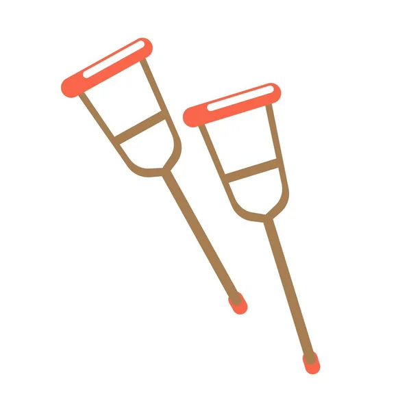 Pair of crutches illustration — Stock Vector