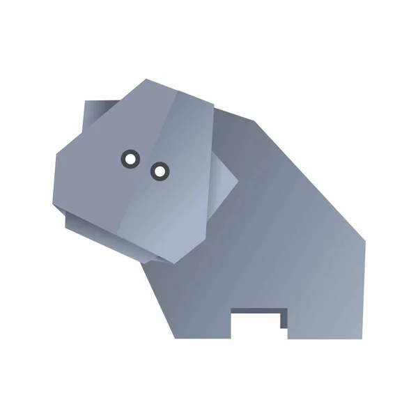 Origami hippo djur — Stock vektor