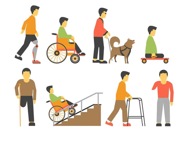 残疾的残疾的人士 — 图库矢量图片
