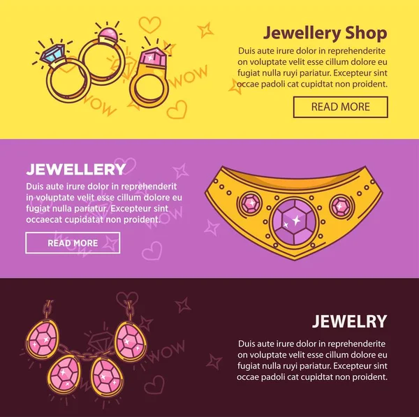 Jewelry shop web banners — Stock Vector