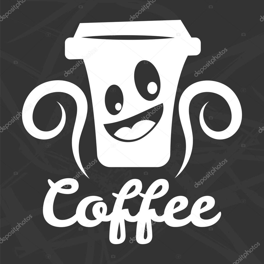 Coffee cup smile icon