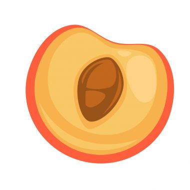 iştah açıcı şeftali yarısı