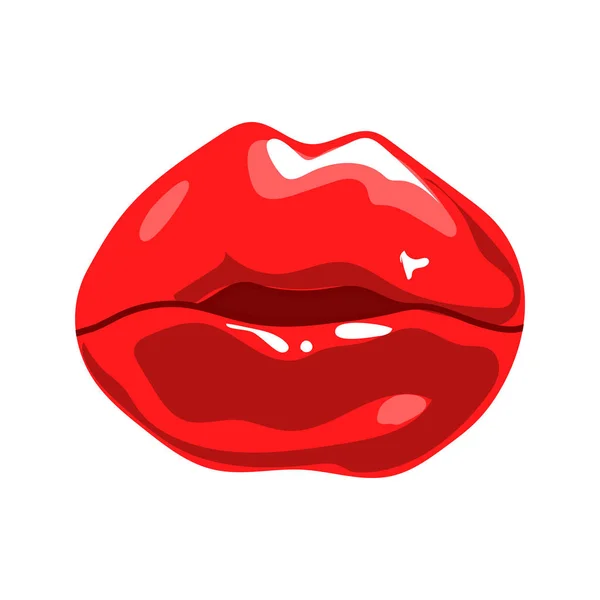 Rosse labbra femminili — Vettoriale Stock