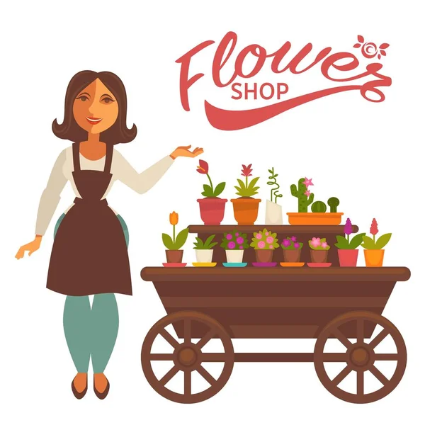 Flower shop banner — Stock vektor