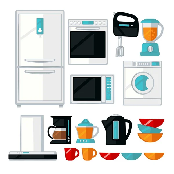 Different kitchen machines — Stock Vector