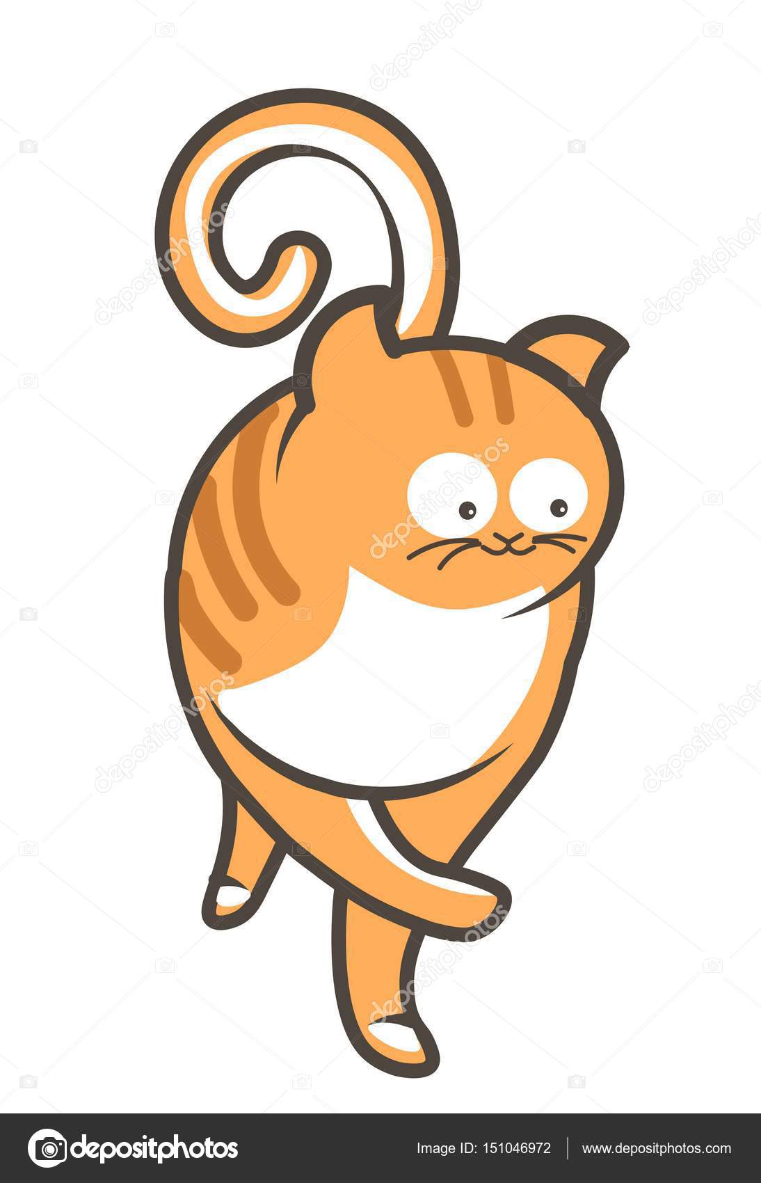 Chaton De Dessin Animé Avec Patte Illustration Vectorielle