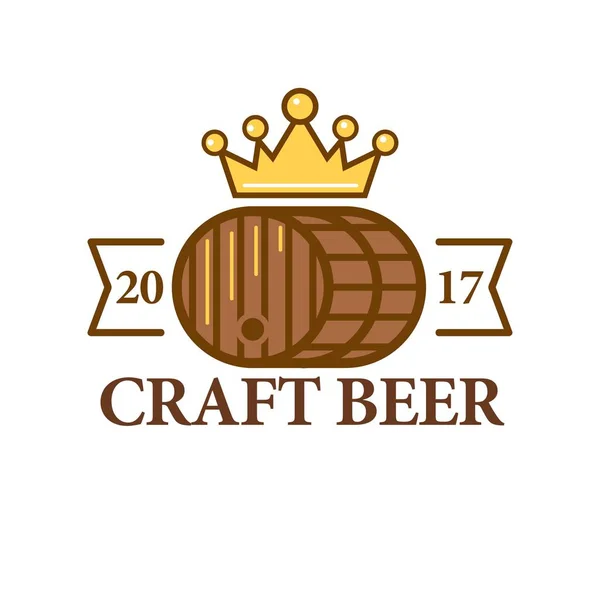 Artesanato logotipo da cerveja com um barril —  Vetores de Stock