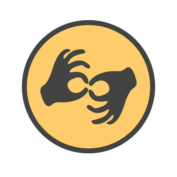 Руки, показывающие глухой жест — стоковый вектор