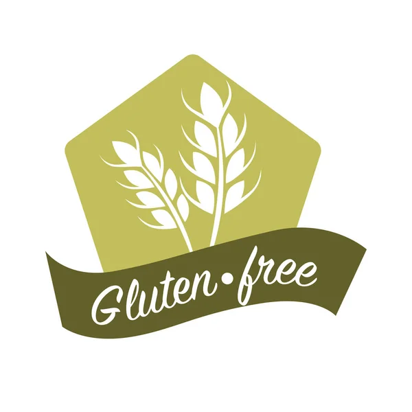Безглютеновое вещество в дизайне логотипа зерновых зерен с пшеницей — стоковый вектор