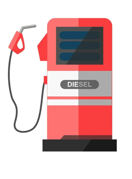 Red petrol station with disconnected filling pistol — Stock Vector