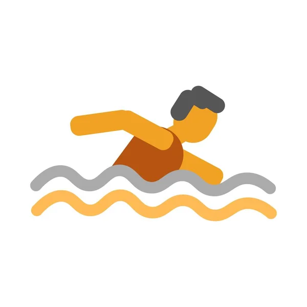 Człowiek bez twarzy, pływanie w wodzie wektor ilustracja na białym tle — Wektor stockowy