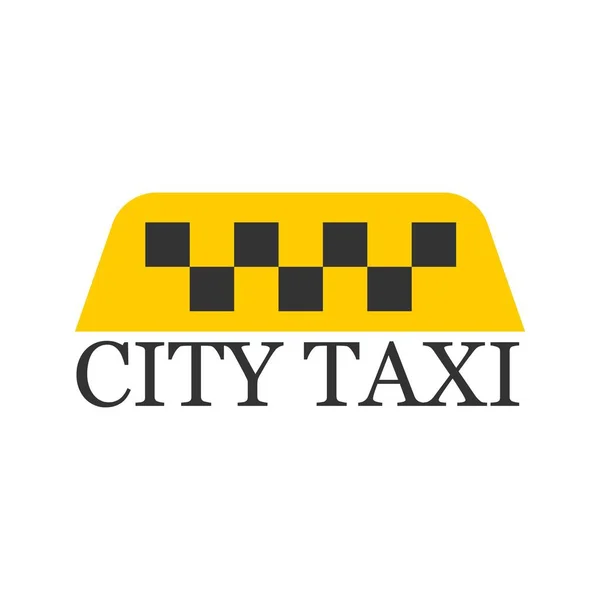 City taxi logotype with checker in yellow and black colors — Stock Vector