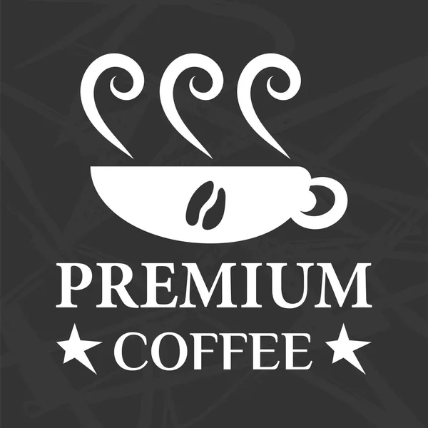 Símbolo de café premium e xícara —  Vetores de Stock