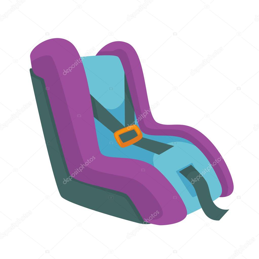 Silla de seguridad, sistema de retención infantil vector ilustración