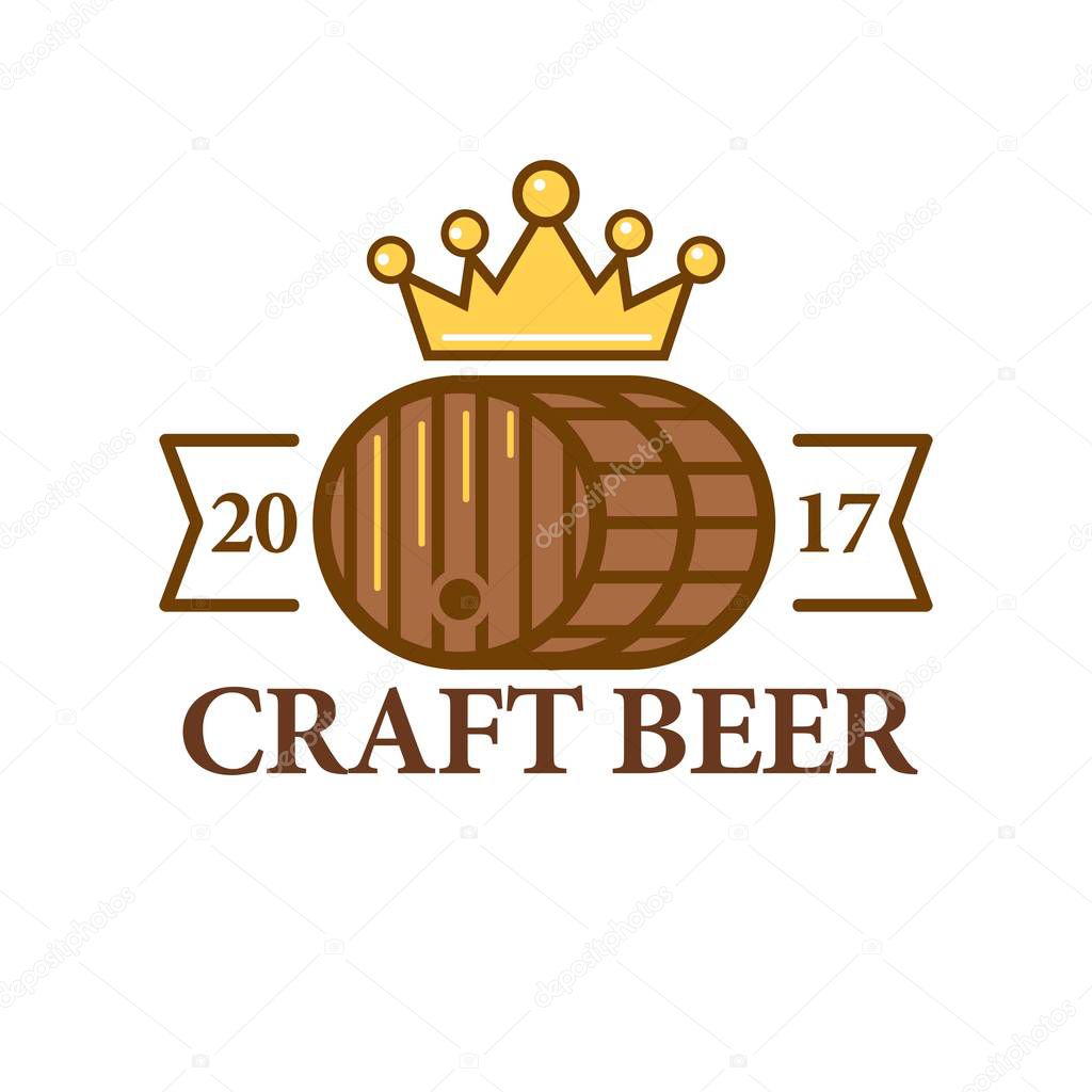 Craft beer logo with a barrel