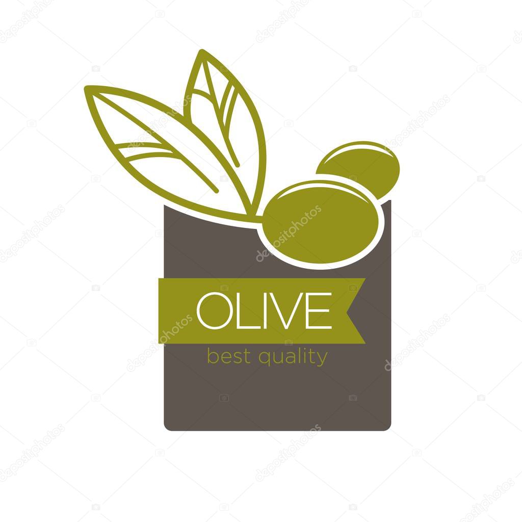 Vector illustration of the olives with best quality lettering.
