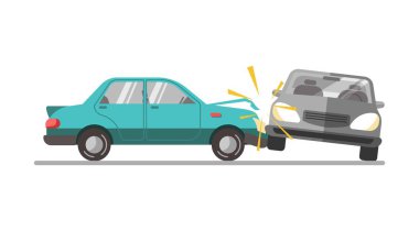 Car accident on a road clipart