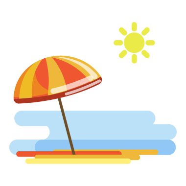 Güneşin altında soyut Plajda şemsiye