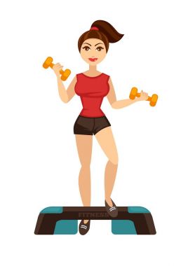 dumbbells ile gülümseyen kadın