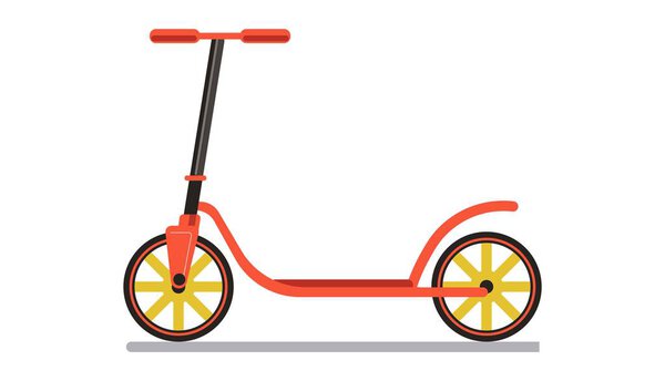 Red colored kick scooter