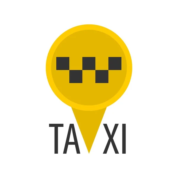 Panneau de taxi jaune en forme d'épingle — Image vectorielle