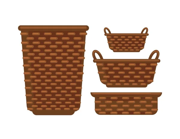 Different sized baskets — Stock Vector