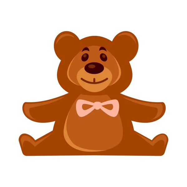 Feliz Bebê Marrom Urso Desenho Animado Sentado Royalty Free SVG