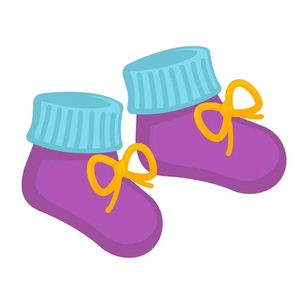 Pequeños calcetines morados infantiles — Archivo Imágenes Vectoriales
