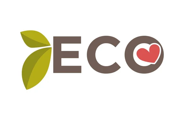 Eco symbol med blad och ett hjärta — Stock vektor