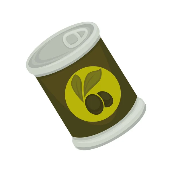 Dose schwarze Oliven — Stockvektor