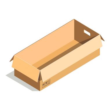 Delivery shipping package, square rectangular container, carton store package isolated clipart