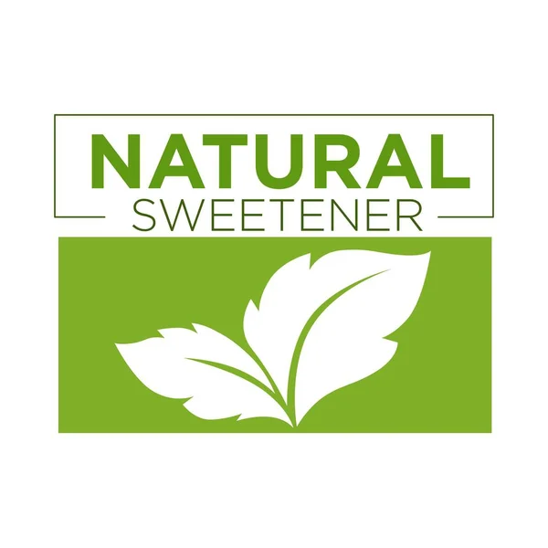 Adoçante natural símbolo verde de stevia ou logotipo de grama doce —  Vetores de Stock