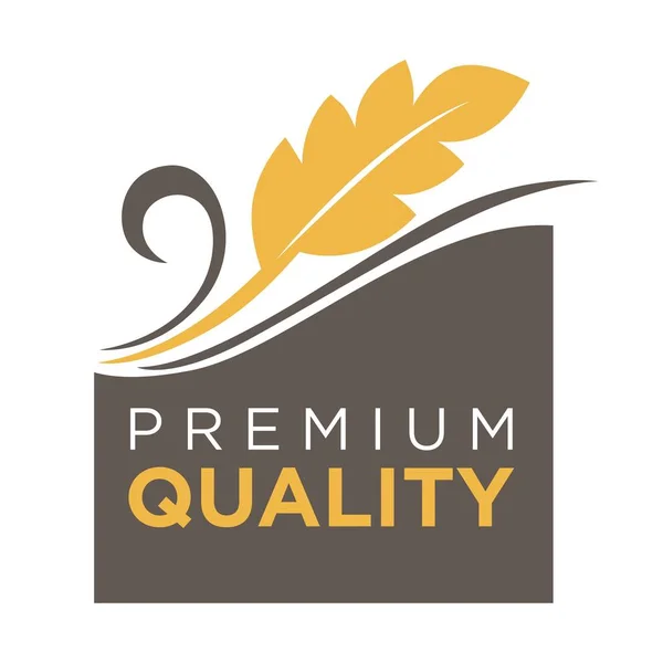 Premium quality whole grain logo with ears of wheat symbol — Stock Vector