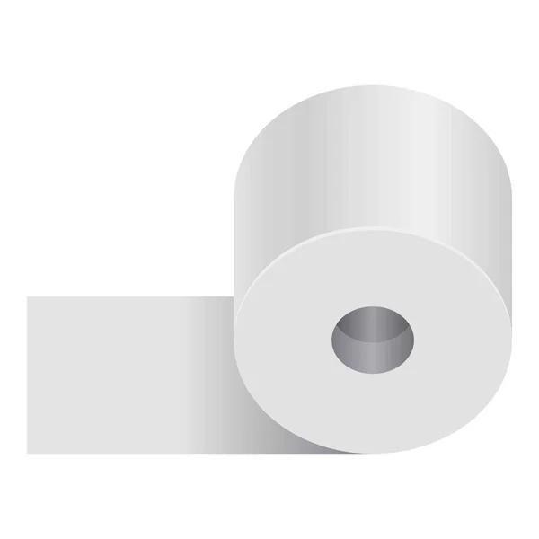 Réaliste rouleau papier toilette et serviette affiche sur blanc — Image vectorielle