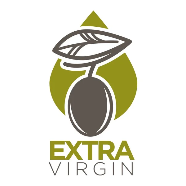 Extra natives Logo Design Vektor des Firmenetiketts schwarz-oliv — Stockvektor
