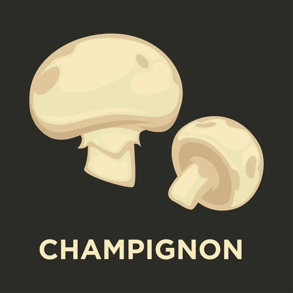 Champignon comestible champignon isolé vecteur plat icône — Image vectorielle