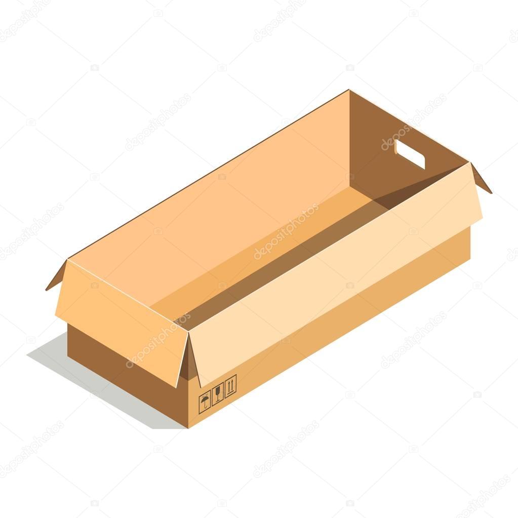 Delivery shipping package, square rectangular container, carton store package isolated