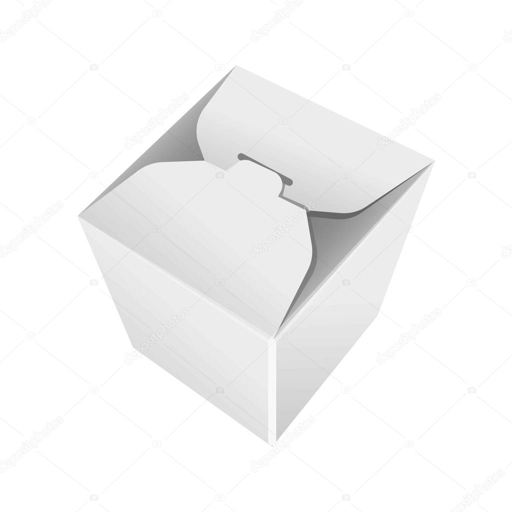 Take away white blank pack isolated vector in flat design.