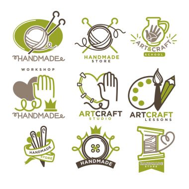 El yapımı atölye logo rozetleri 