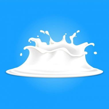 Beyaz süt sıçraması ile gerçekçi banner 