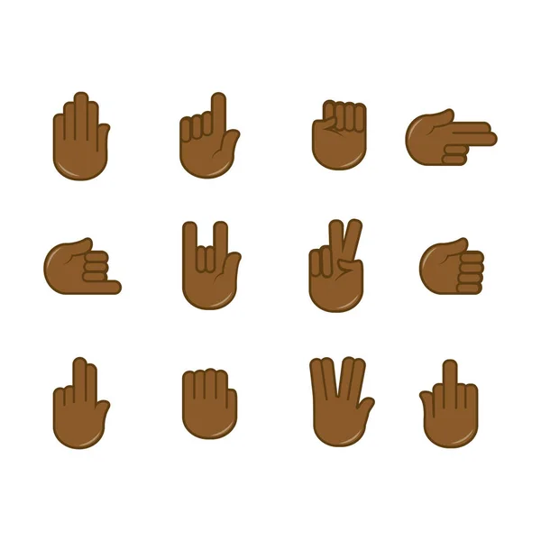 Menselijke vingers gebaren vlakke poster — Stockvector
