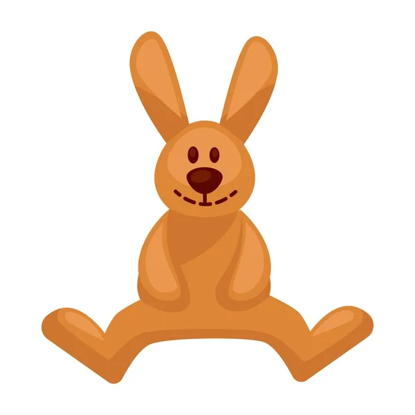 Lièvre jouet en peluche avec de longues oreilles — Image vectorielle
