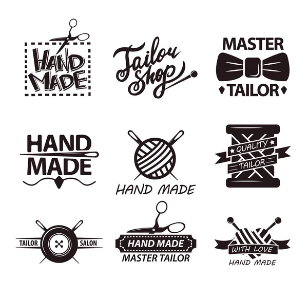 Logotypes publicitaires de salon de tailleur . — Image vectorielle