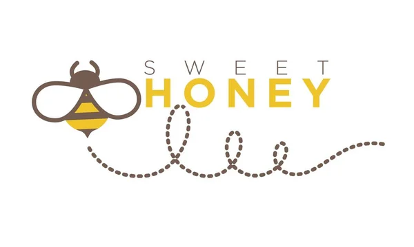 Szerves édes méz logo tervezés Vektor Grafikák