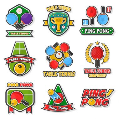 Masa Tenisi renkli logo etiketleri