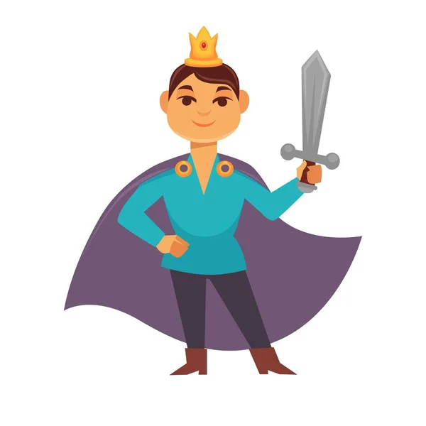 Παραμύθι πρίγκιπας χαρακτήρα κινουμένων σχεδίων — Διανυσματικό Αρχείο