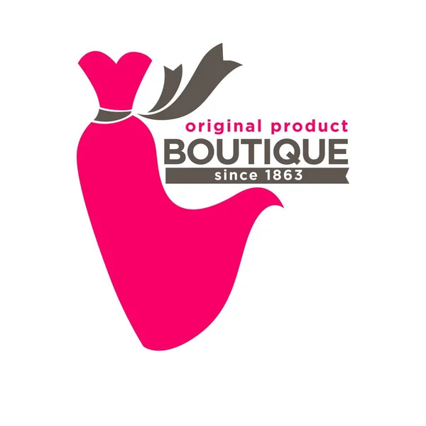 Logotipo colorido boutique com vestido vermelho —  Vetores de Stock
