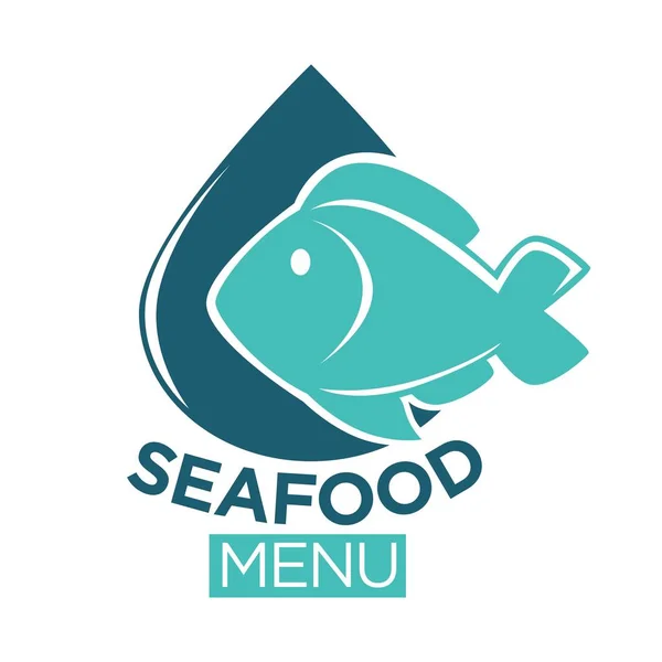 Emblema del menú de mariscos — Vector de stock